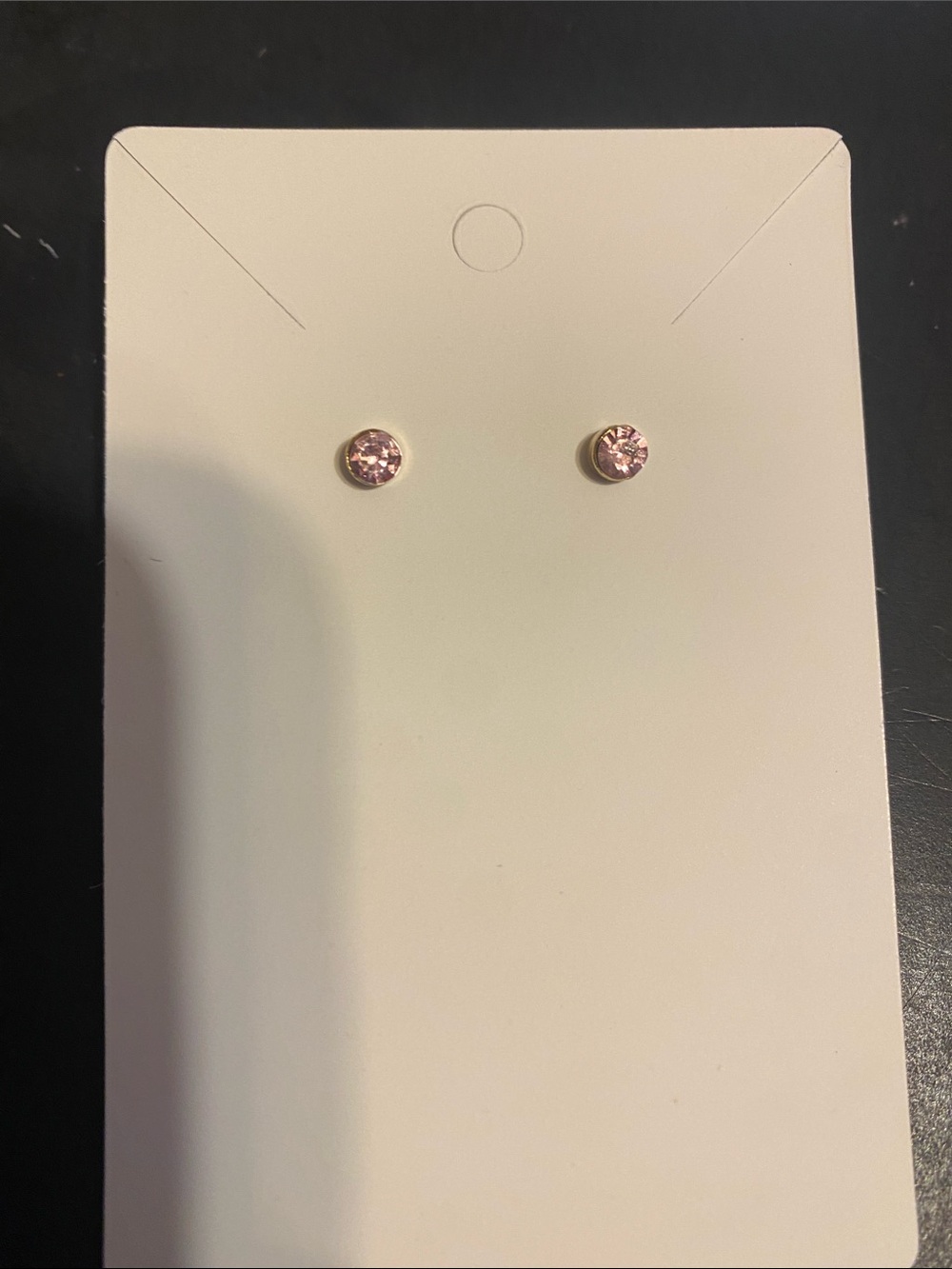 Fashion Jewelry Gold-Tone Studs with Pink and Clear Stones - Picture 2 of 3